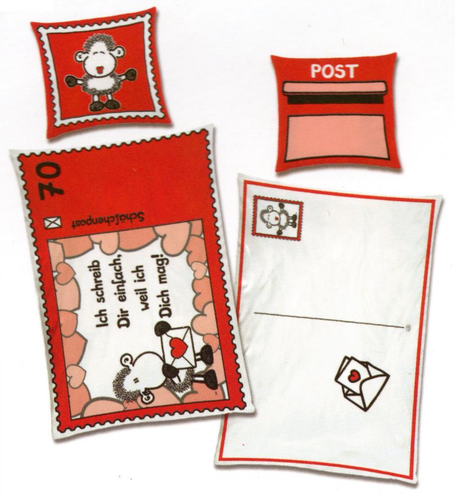 Bettwäsche Sheepworld Postkarte rot - Herzen